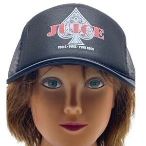 JUICE Ace of Spades Hat‎ Black Pools Pipes Punk Rock Otto Collection Trucker